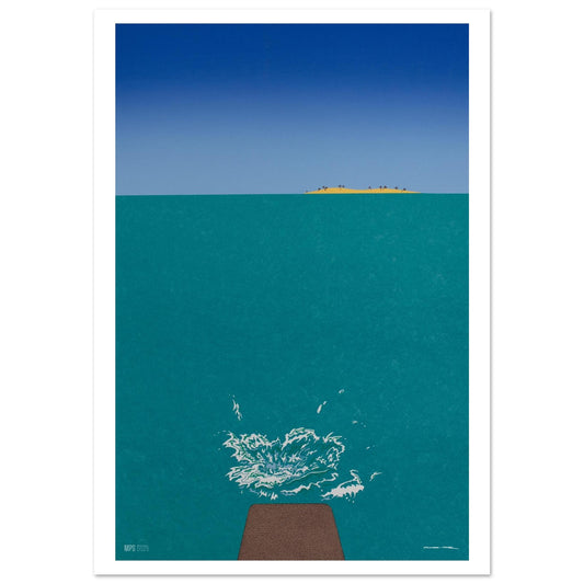 Hand stencil screen print by Michael Potter.