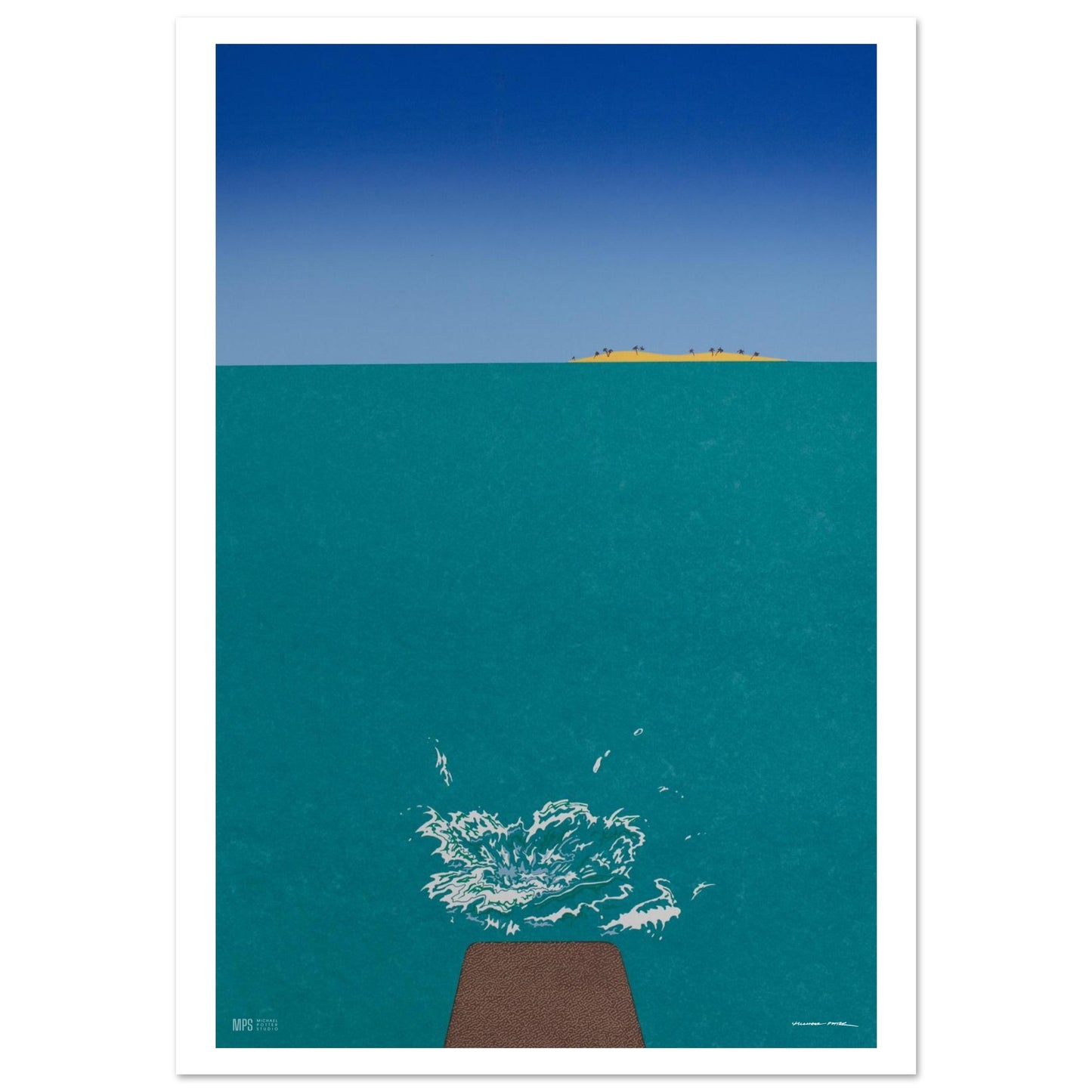 Hand stencil screen print by Michael Potter.