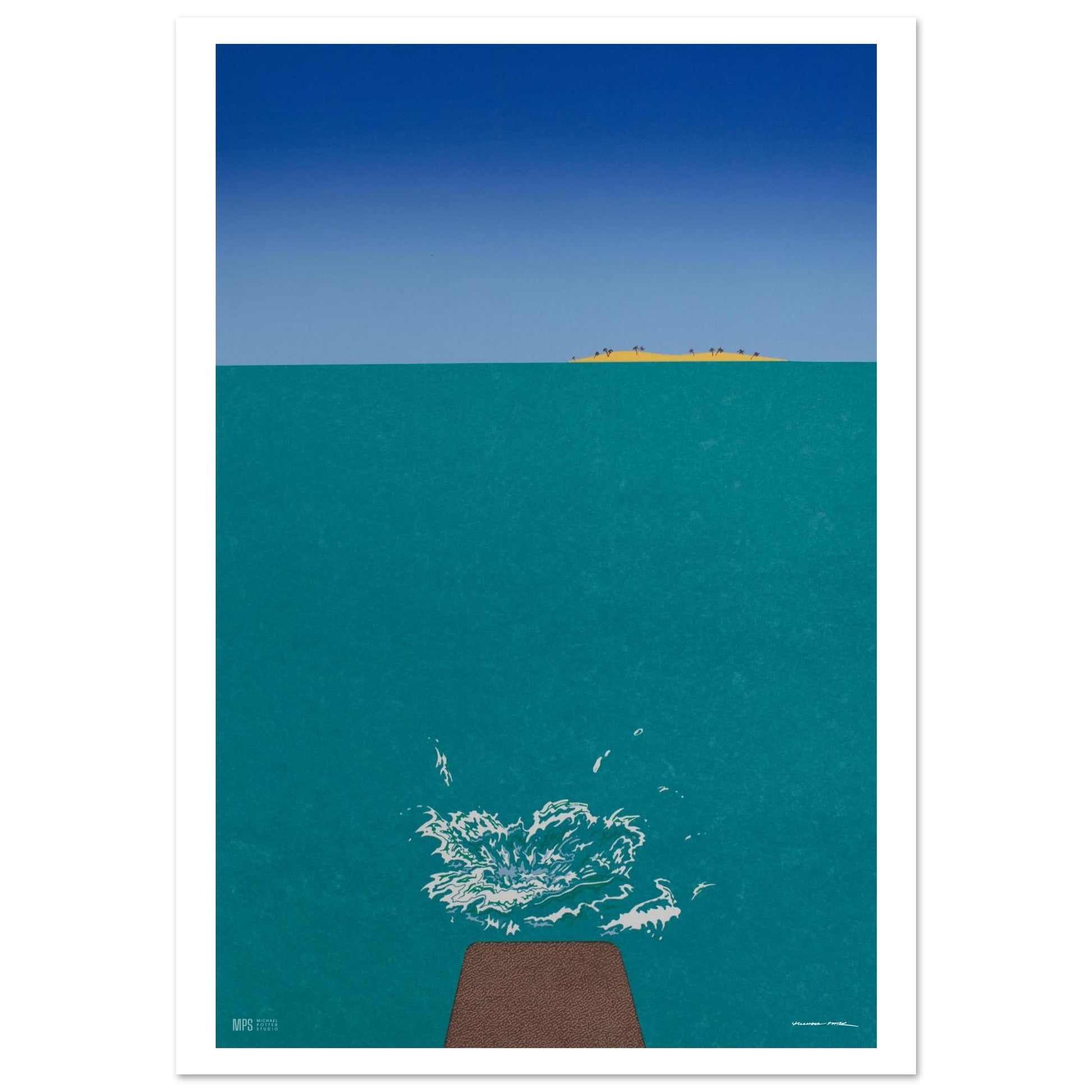 Hand stencil screen print by Michael Potter.